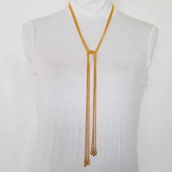 ✅1015 NWOT RARE Gold Tone Metal Beads  45" Necklace - Picture 3 of 15